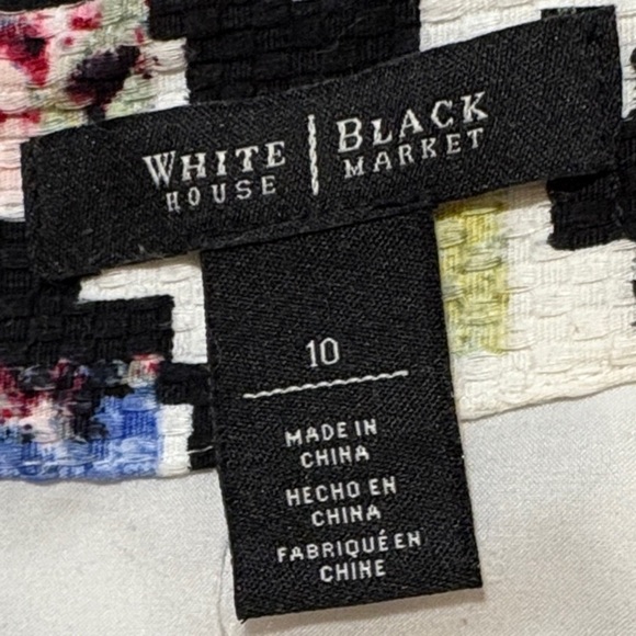 WHBM Chic Multicolor Patterned Lined Pencil Skirt Size 10 - Picture 5 of 8